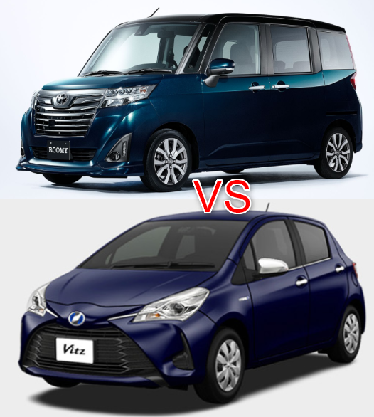 新型ルーミーと新型ヴィッツハイブリッドは両車ともトヨタを代表するコンパクトカーとなっていますが、異なる部分も多いので比較して紹介したいと思います。